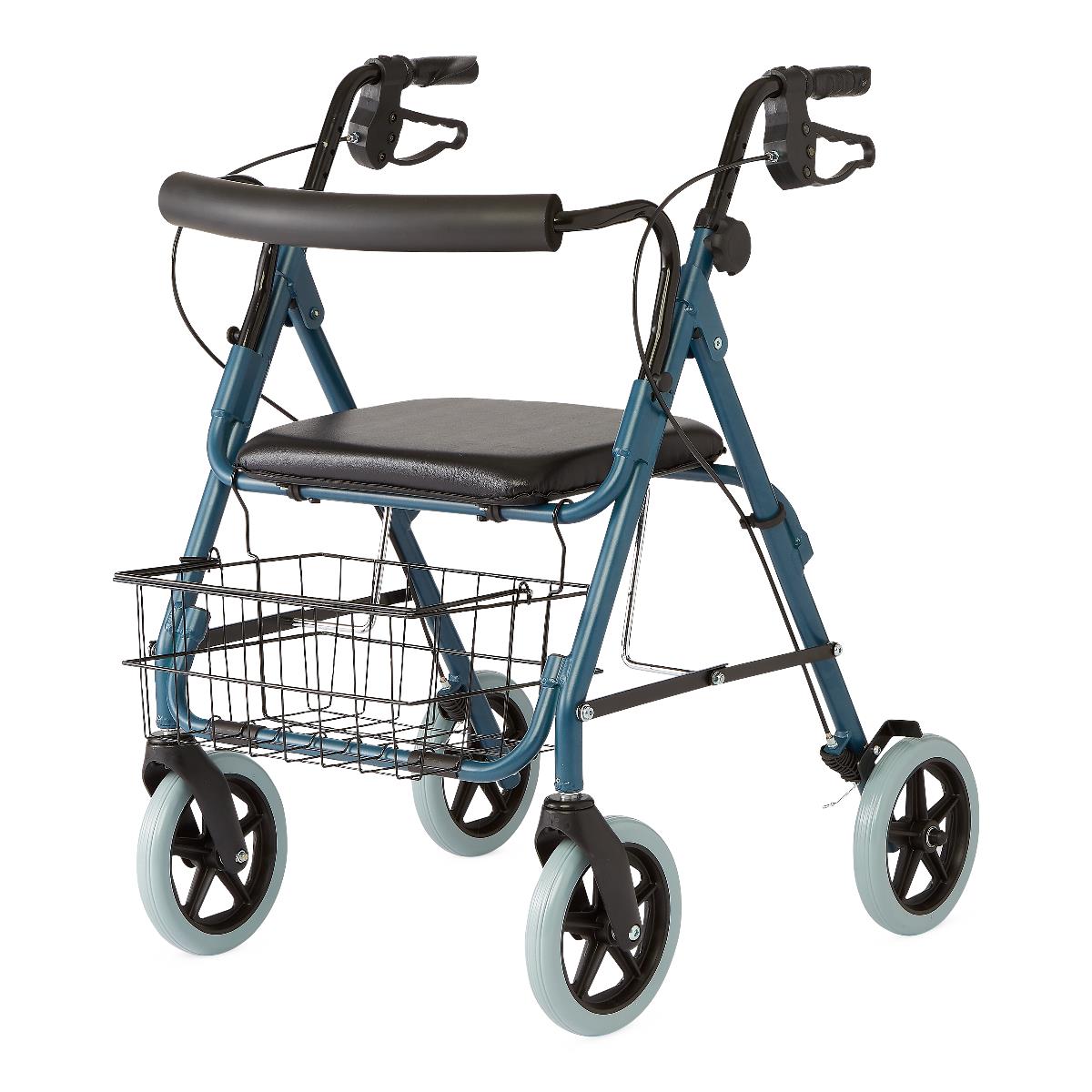 Can the Guardian Envoy 480 Deluxe Rollator be folded up easily?