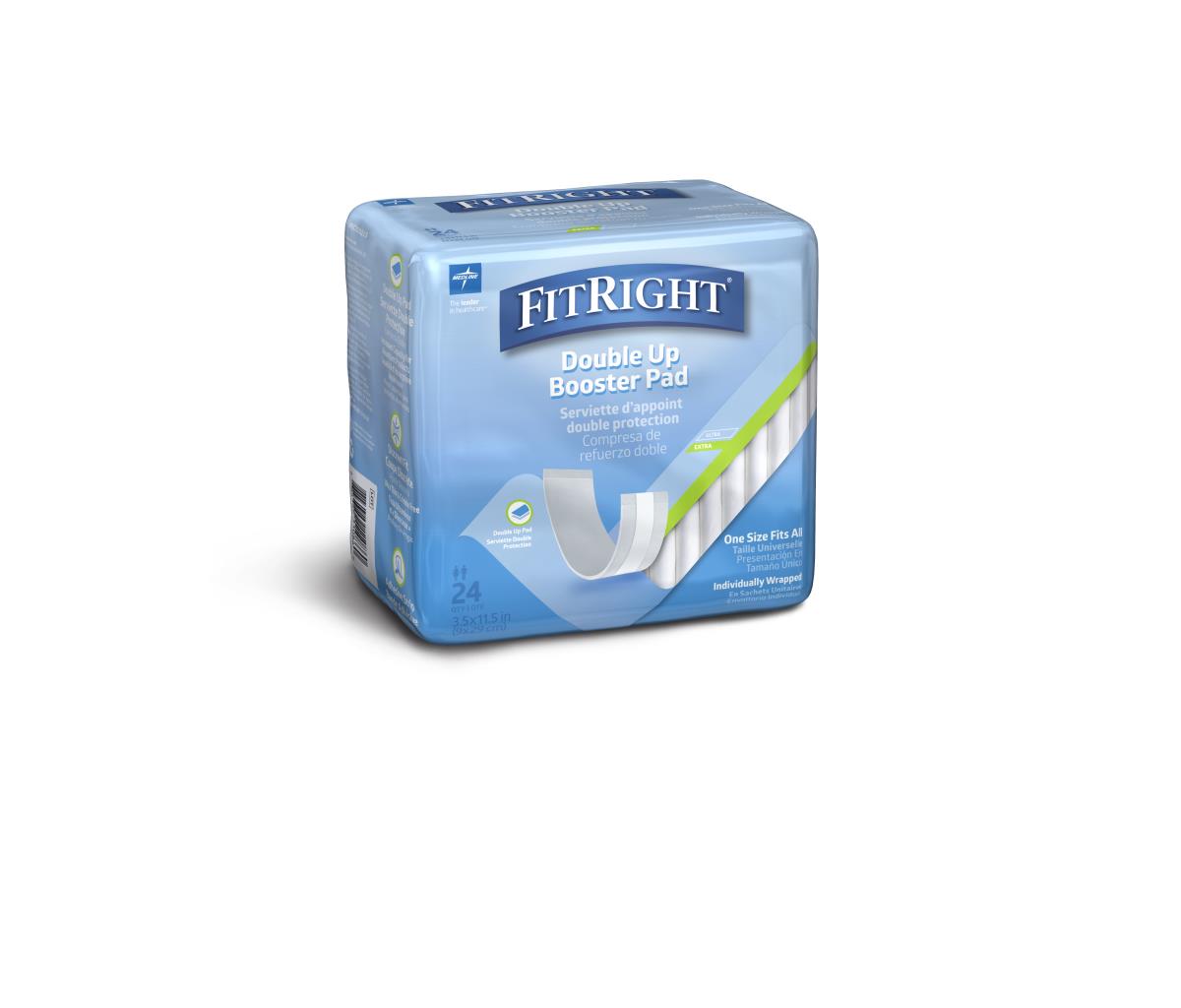 What is the quantity per package of FitRight Double Up Booster Pad?