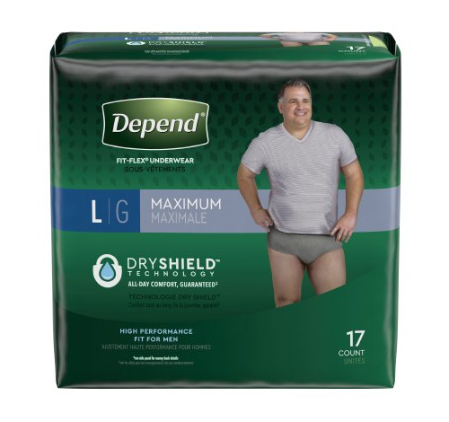 Can you clarify if the rectangle is the front or back on Depends for men?