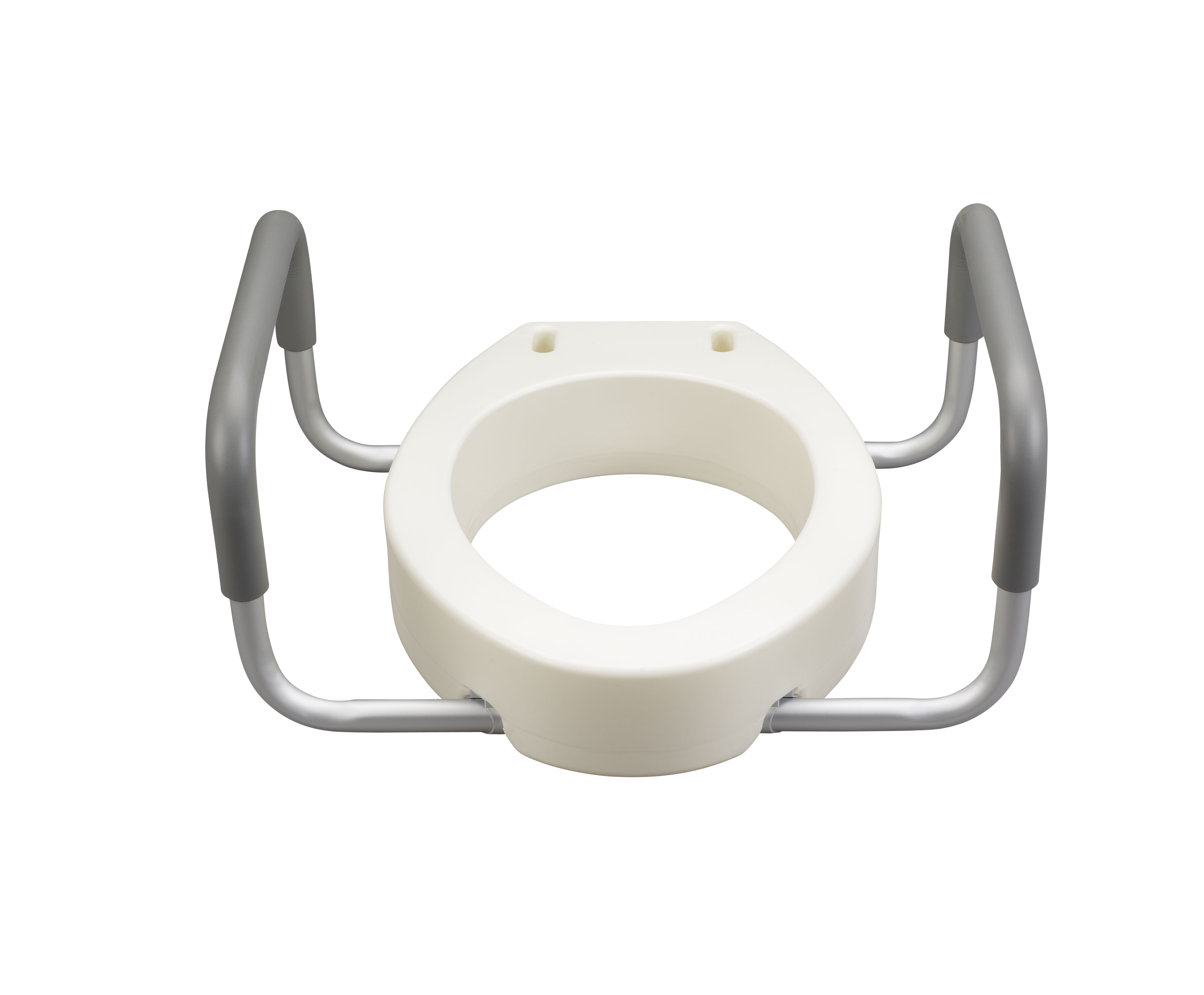 Is the drive premium toilet seat riser with removable arms bolted on?