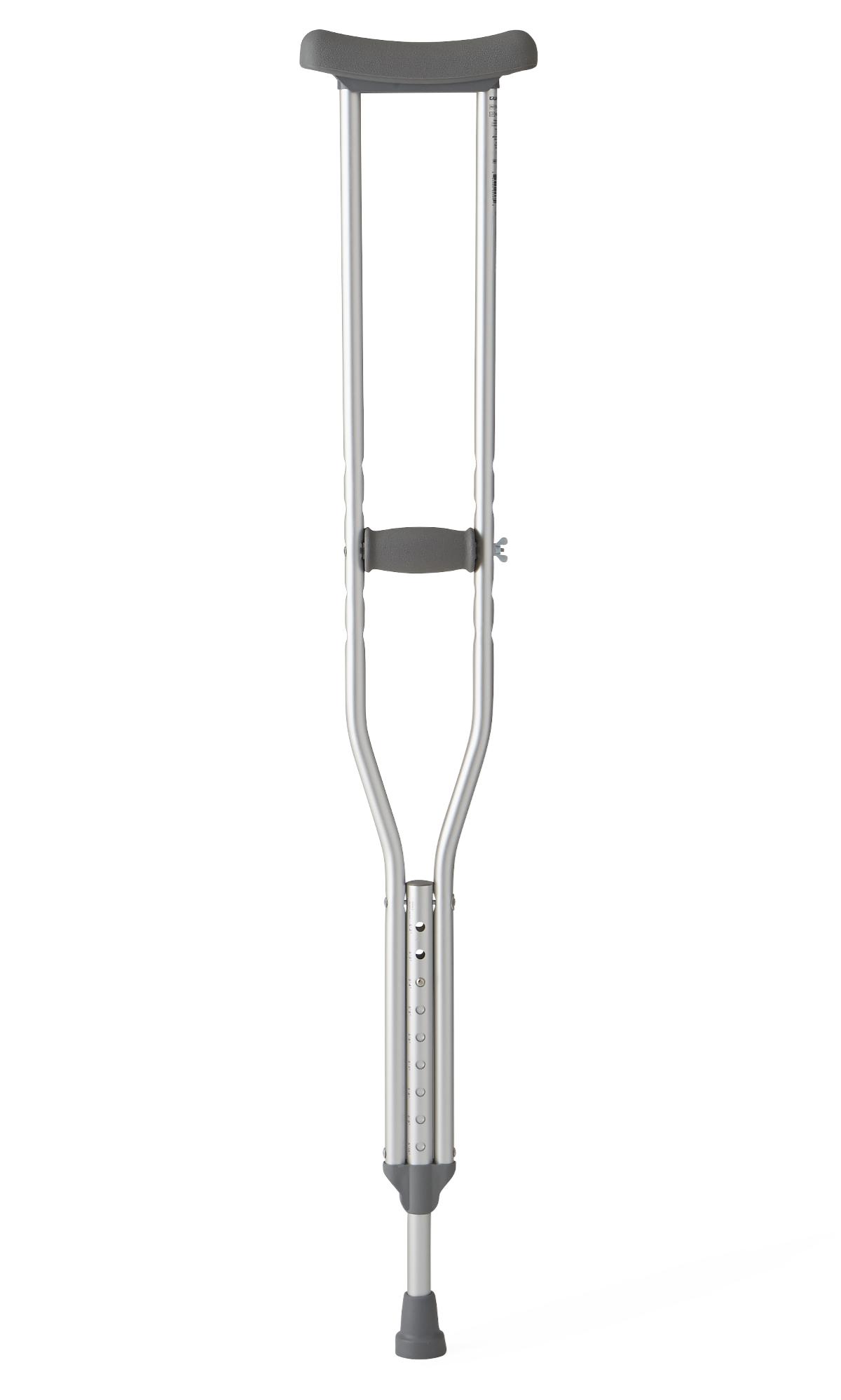 What is the youth height for standard crutches made of aluminum?