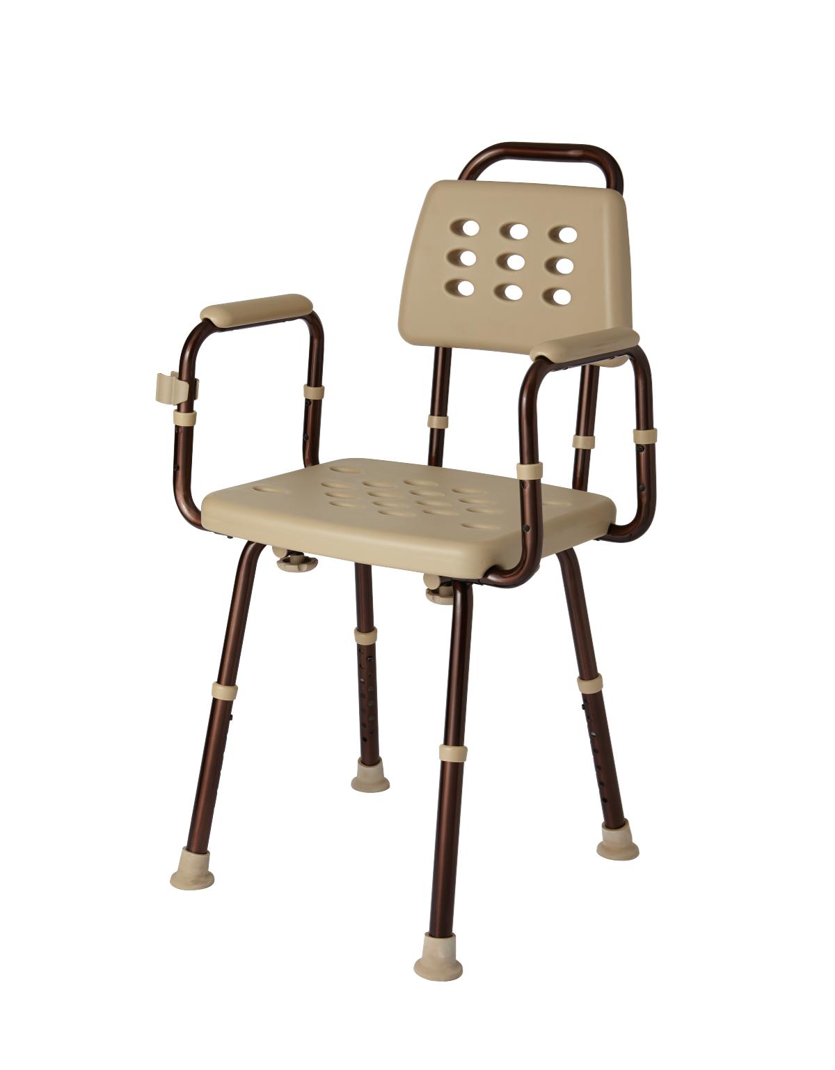 Can the seat and armrests adjust on microban showers chair?