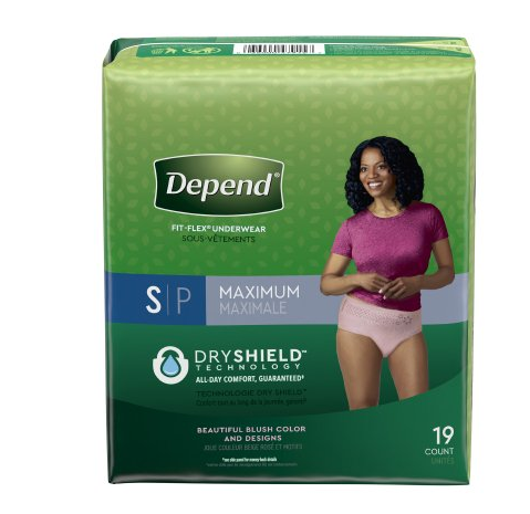 Are there over two sizes for Depends Maximum Absorbency?