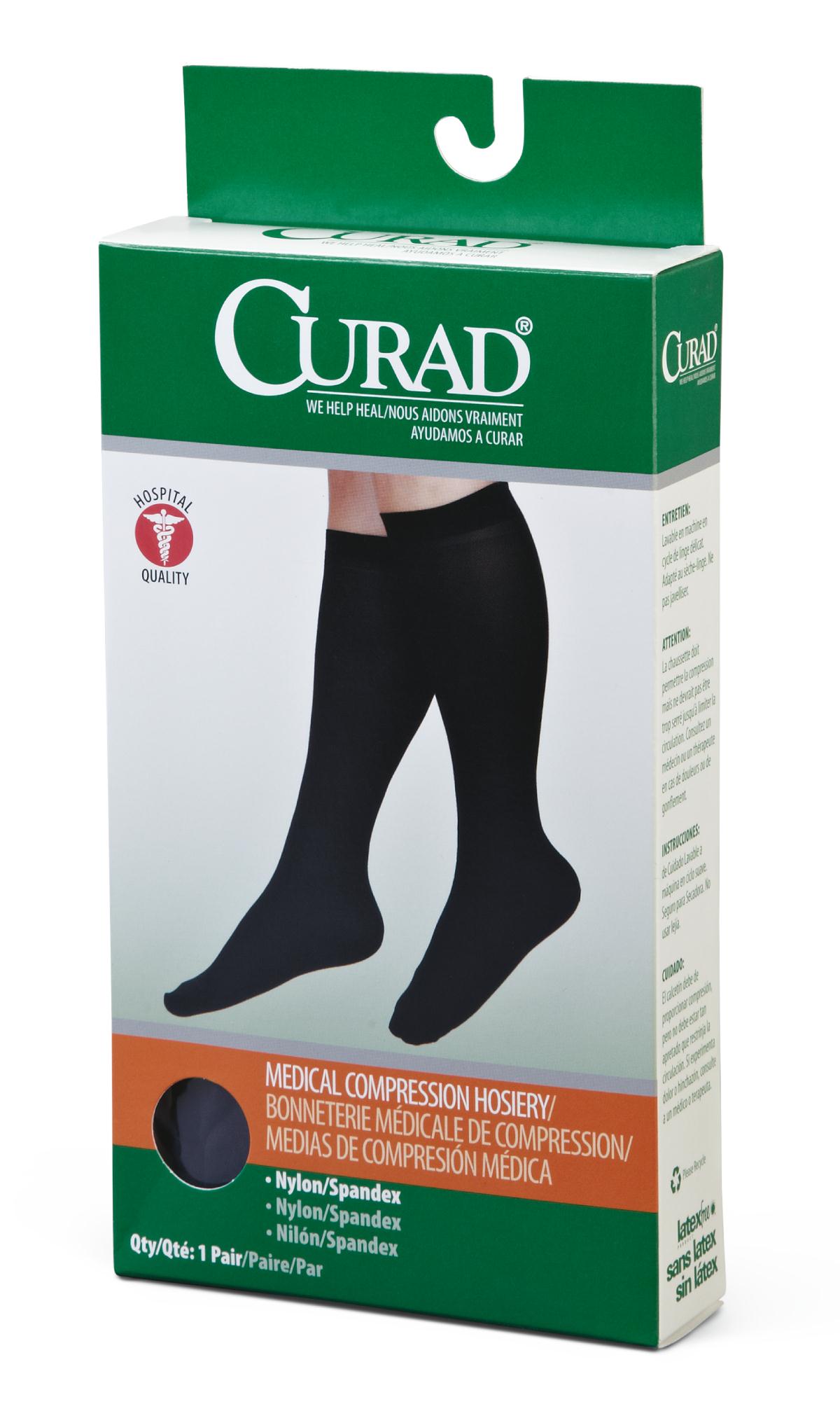 CURAD Knee-High Compression Hosiery 15-20 Mmhg Questions & Answers