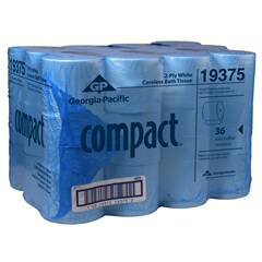 What is the case quantity and price for compact toilet paper?