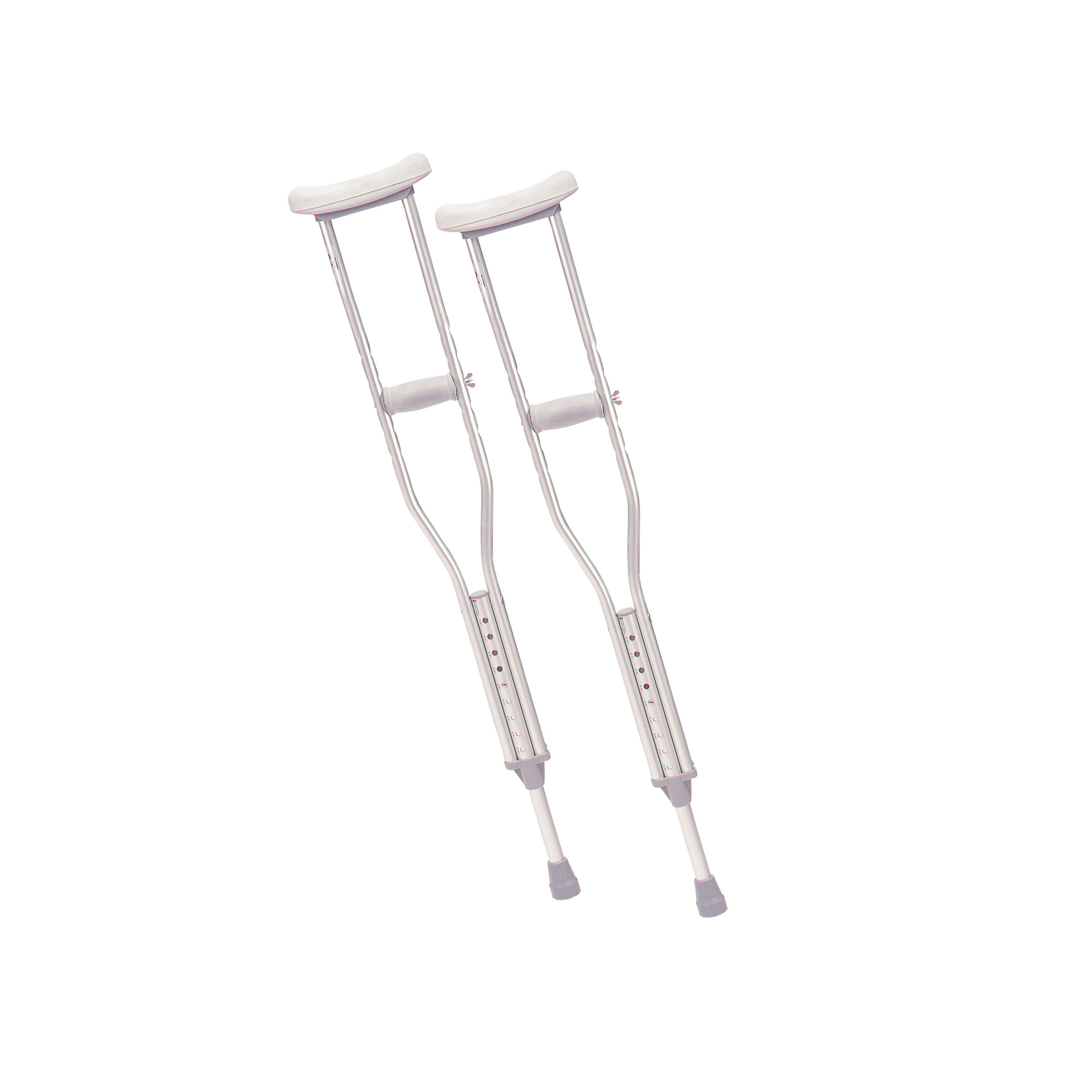 What is the adjustable height range for underarm crutches?