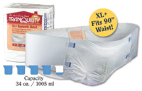 What is the waist size of the Tranquility XL + Bariatric Brief?