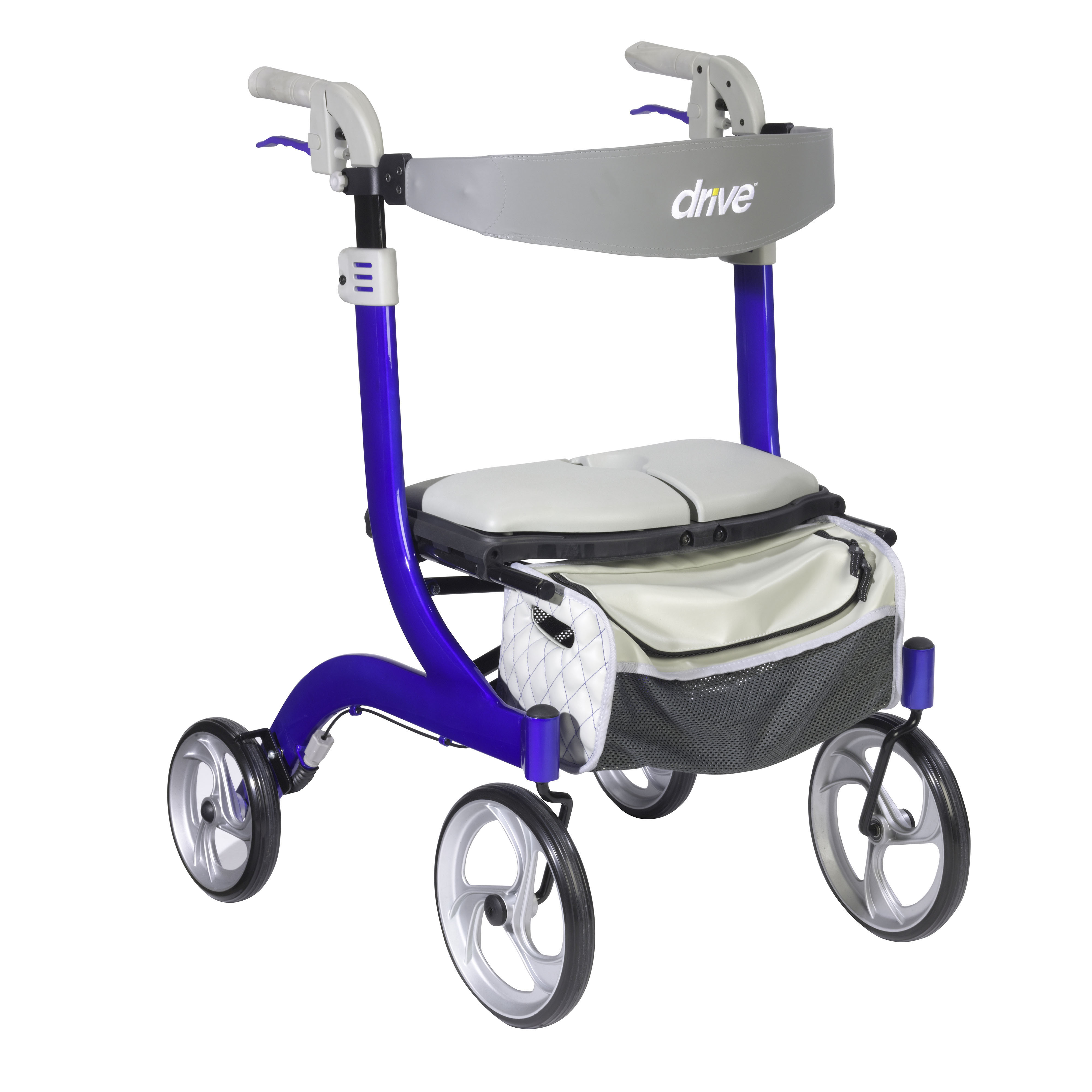 What is the frame material of the Nitro DLX Euro Style Rollator?