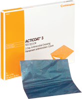 What is the quantity per box for Acticoat Burn Dressings with nanocrystalline silver?