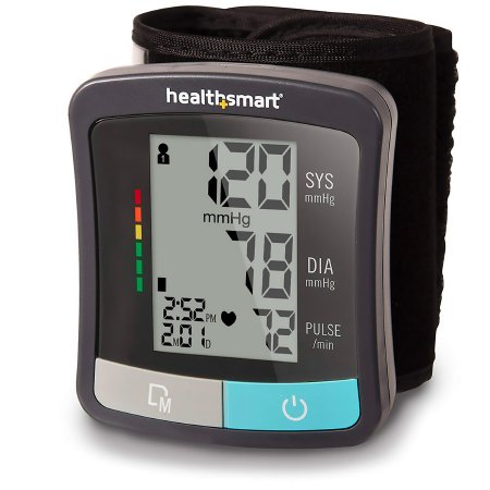 Does the HealthSmart blood pressure monitor use batteries, and if so, how many?