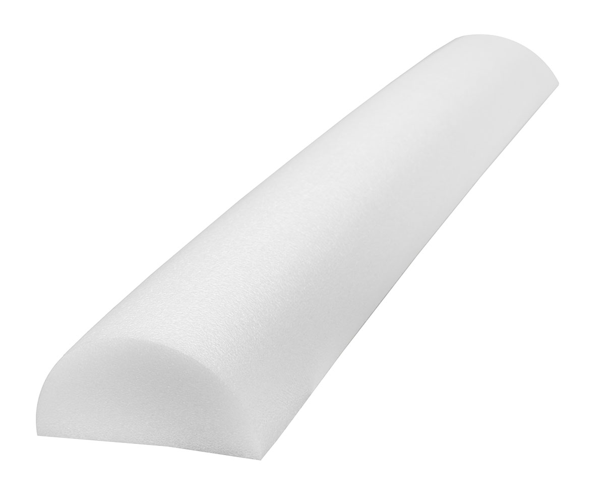 What are the dimensions of the CanDo foam roller half round cylinder?