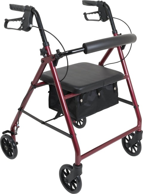 PMI ProBasics™ Aluminum Patient Rollator, Standard, 6" Wheeels, Burgundy Questions & Answers