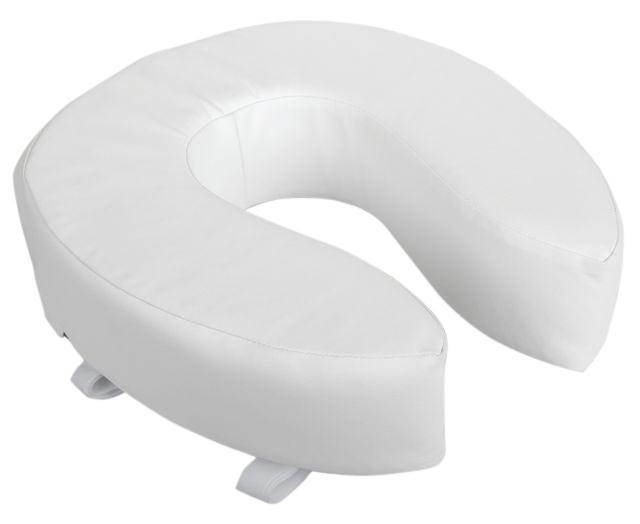 How does the Medline padded toilet seat attach?