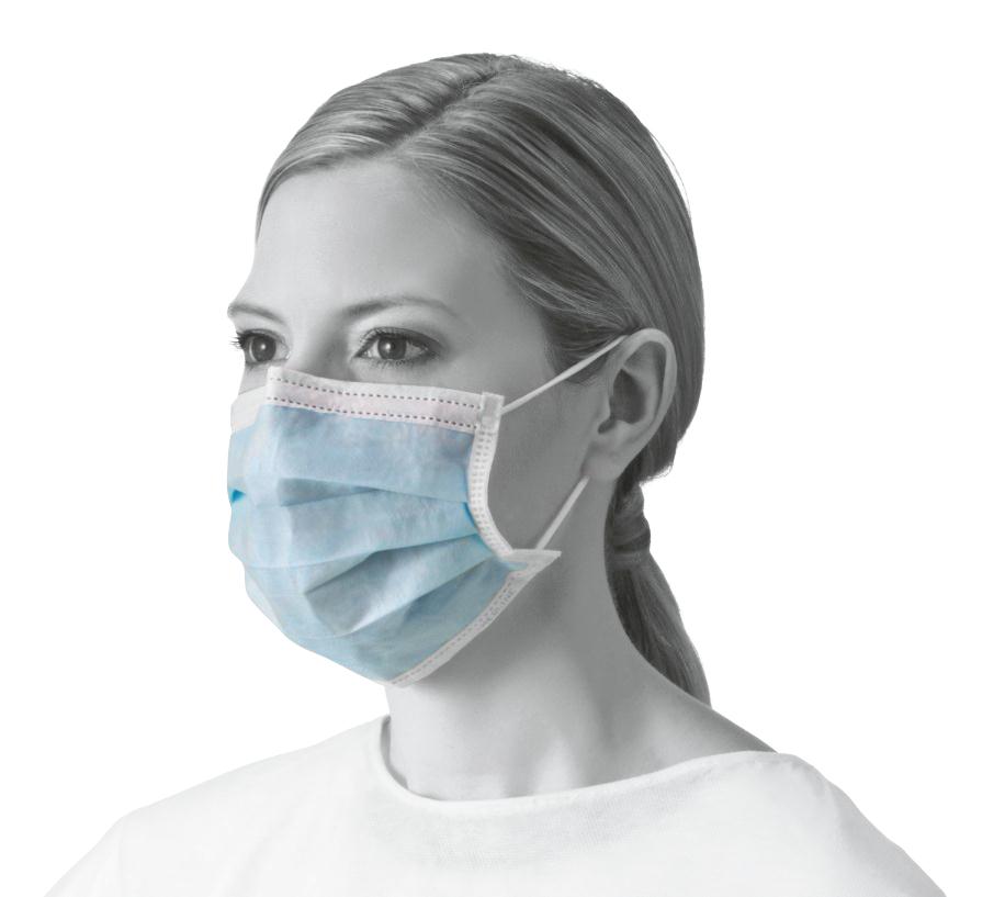 Procedure Face Mask with Ear Loops, Blue, Spunbond Polypropylene Outer/Thermal Bond Polypropylene Inner Facings, box Questions & Answers