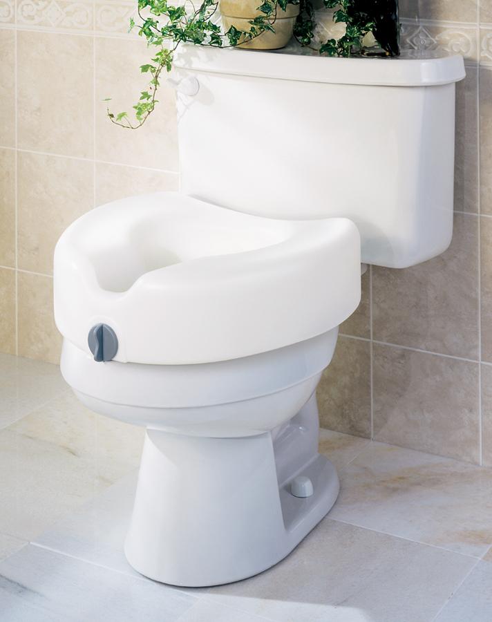 By how many inches does the raised toilet seat without arms elevate?