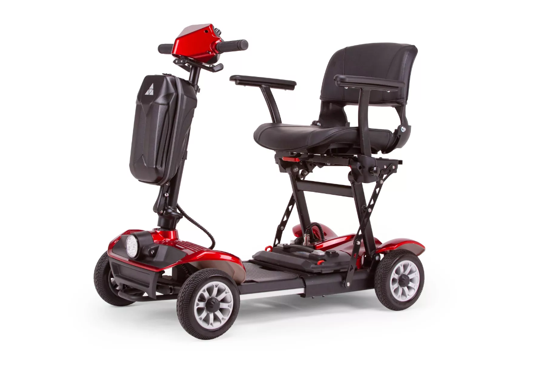 What is the weight of the eWheels mobility scooter, model EW-26?